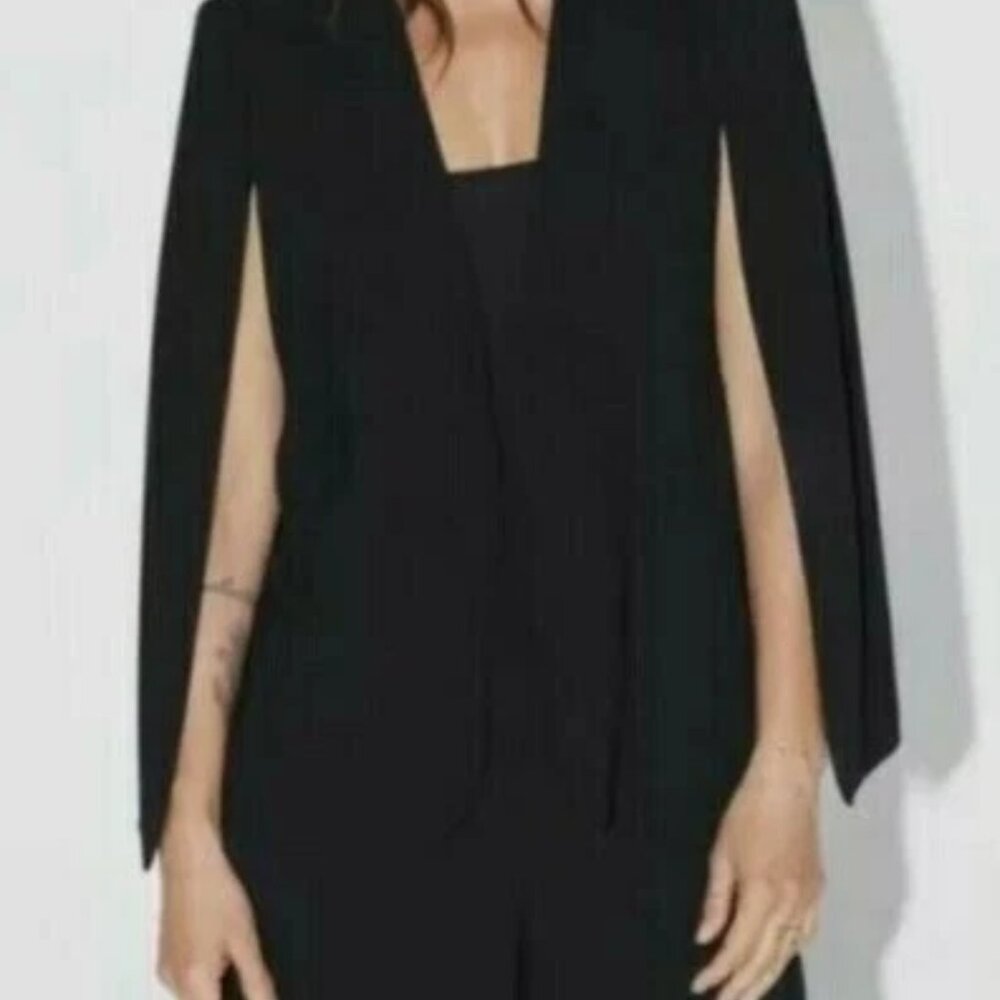 ZARA BLACK CAPE BLAZER WITH SLITS